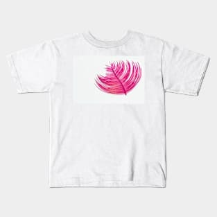 Pink Metallic Single Feather Kids T-Shirt
